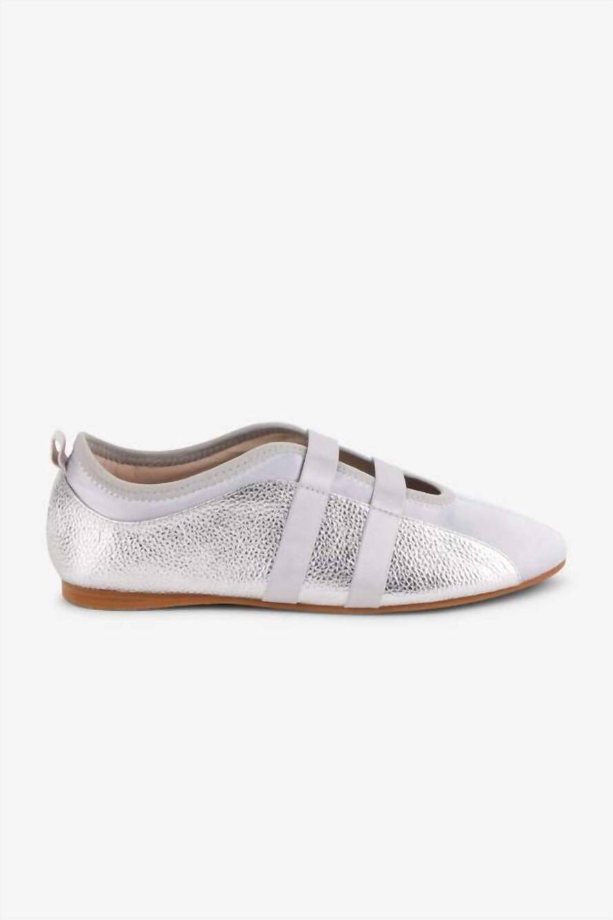 NEW INTENTIONALLY BLANK women's ballet sneakers in silver